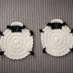 Crochet Sheep Coasters
